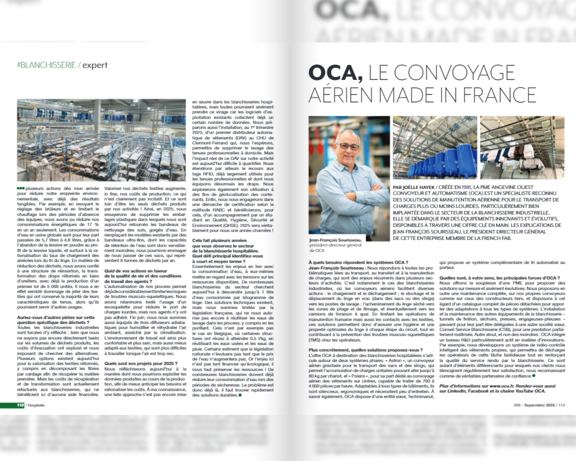 Interview du PDG d'OCA dans le magazine Hospitalia